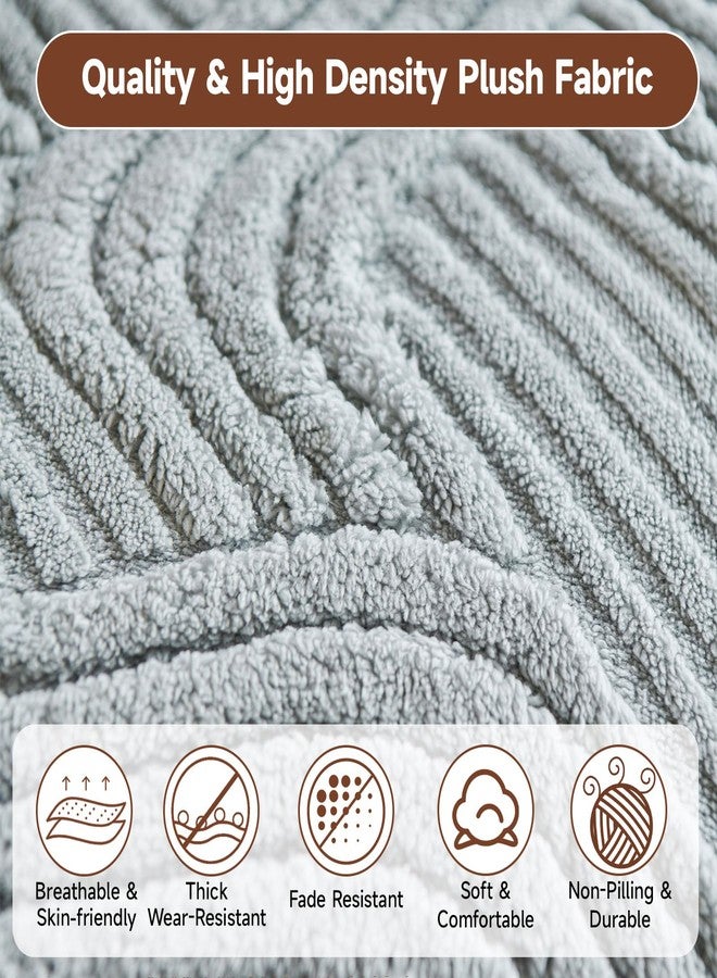 OTOB Couch Covers for 3 Cushion Couch Sofa Pet Friendly, Washable & Non Slip Fuzzy Plush Sofa Cover Slipcovers, All Seasons Ultra Soft Furniture Protector, 1 Piece (Light Gray, 27.6"x70.9") - Image 3